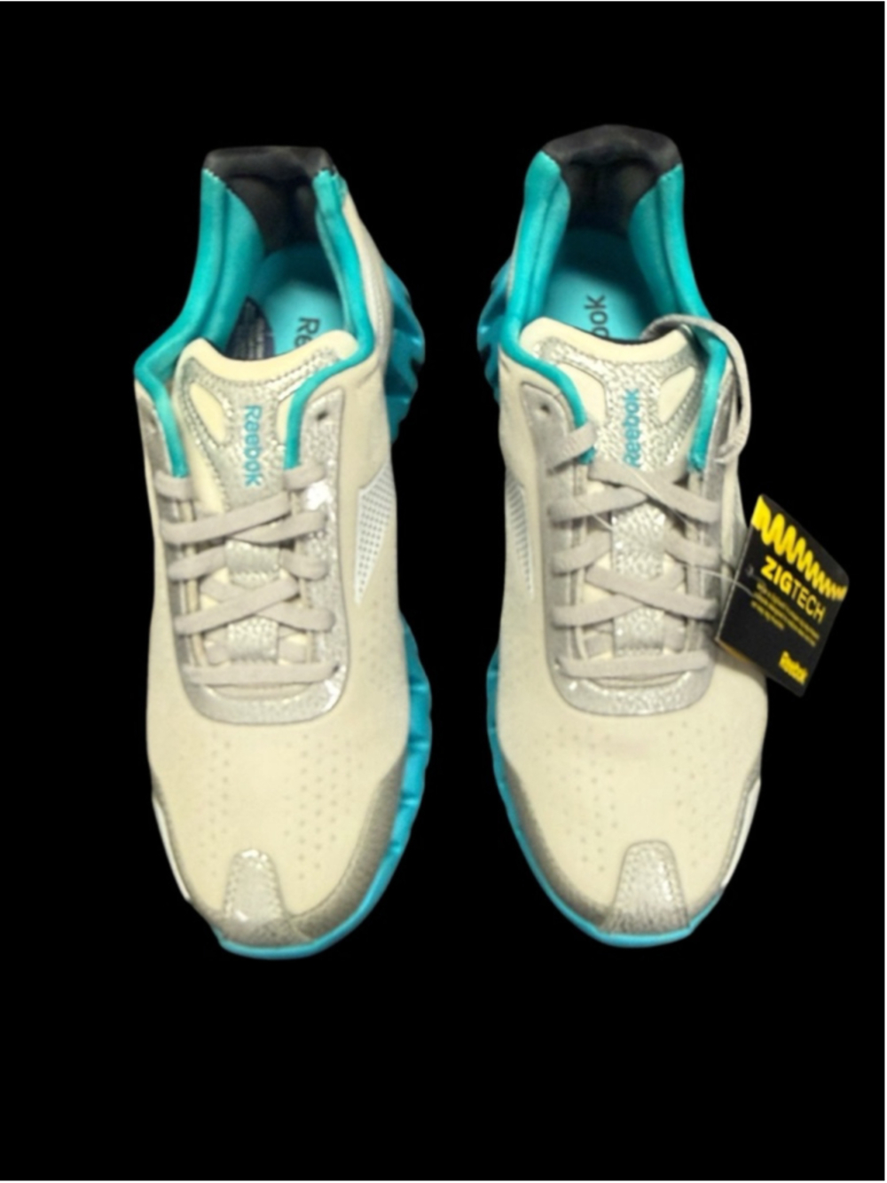 Women's Reebok ZigPulse II Athletic Shoes Size 9.5 Beige Turquoise
